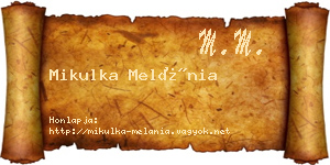 Mikulka Melánia névjegykártya